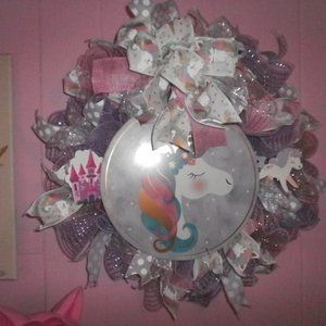 Unicorn Wreath handmade NEW